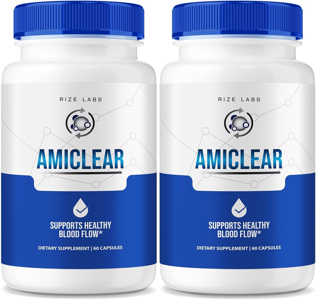 rize labs - Amiclear Dietary Supplement Capsules - Supports Healthy Blood Flow Advanced Formula for Extra Strength (120 Capsules)
