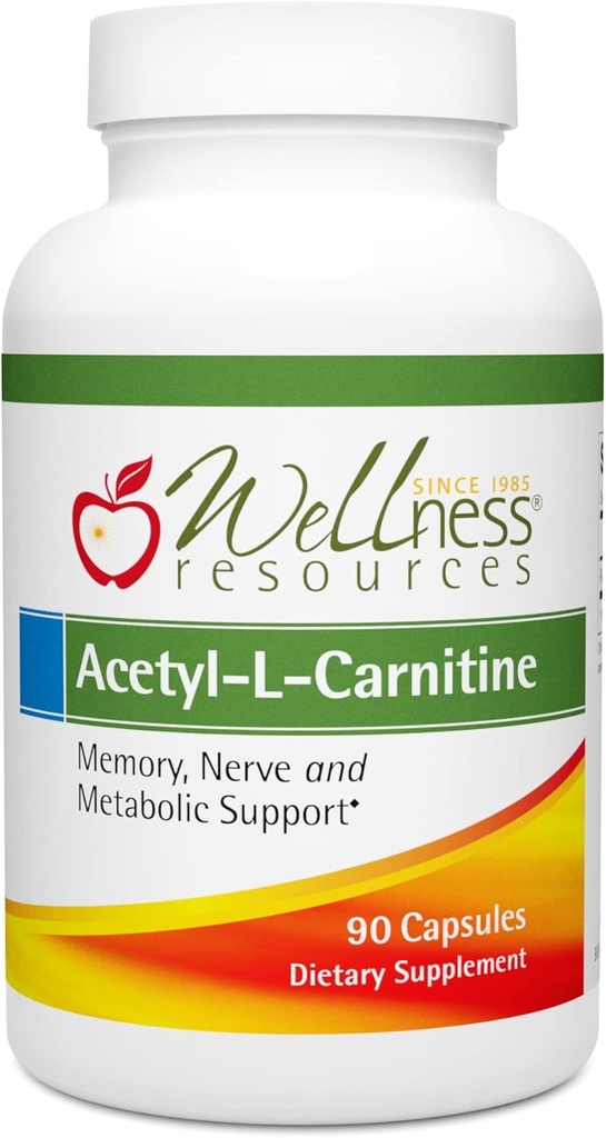 Ressources pour le mieux-être acétyl-L-Carnitine (ALC) pour la mémoire, Nerves (500 mg, 90 capsules)