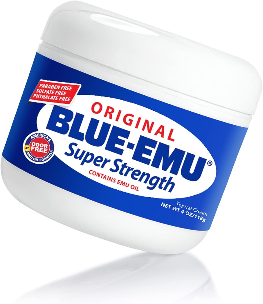Crème Super Strength d'origine Blue-Emu, soutien musculaire et articulaire apaisant, 4 Oz