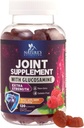 Gummies de soutien conjoint Glucosamine Plus Vitamine E - Supplément de soutien conjoint de la nature pour les désagréments occasionnels pour le dos, les genoux et les mains - Cartilage et soutien mixte santé et flexibilité - 120 Gummies