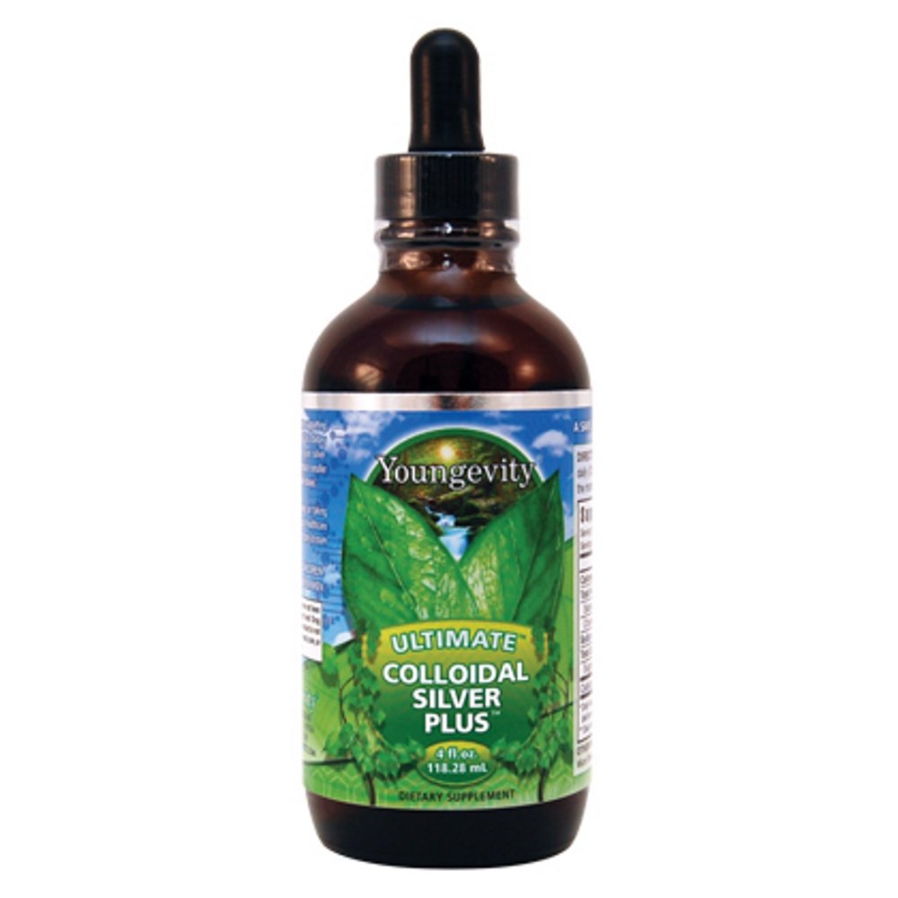 Youngevity Ultimate Colloïdal Silver – Supplément de soutien immunitaire pur de 5 ppm – Défense naturelle immunitaire avec des particules d'argent micro-fin – végétalien, sans conservateur – bouteille de goutteur de 4 fl oz