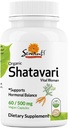Sewanti Shatavari Capsules – Supplément à base de plantes pour l'équilibre hormonal féminin, la reproduction saine et l'allaitement 60 Capsules végétaliennes - 500mg
