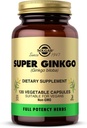 Solgar Super Ginkgo, 120 capsules végétales - pleine puissance (FP) - Antioxydant et système nerveux - Santé du cerveau - Non-OGM, végétalien, sans gluten, sans produits laitiers, sans casher - 120 portions