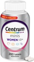 Centrum Minis Multivitamine pour femmes Argent 50 Plus, Supplément multiminérale avec vitamine D3, vitamine B, ingrédients non OGM, soutient la mémoire et la cognition chez les adultes âgés - 280 Ct