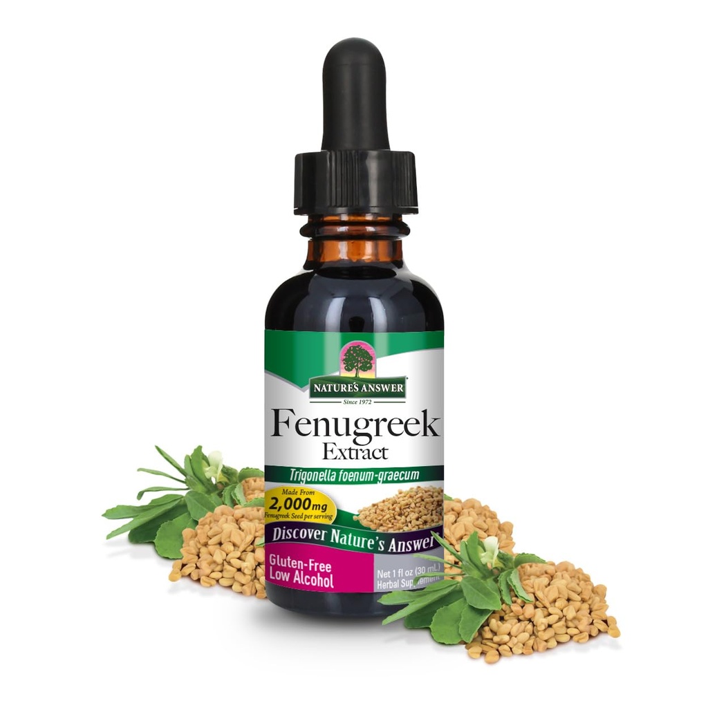 Nature's Answer Fenugreek Seed with Organic Alcohol, 1-Fluid Ounce (en anglais seulement) Soutien à la reproduction féminine (en anglais seulement) Aide à la maternité (en anglais seulement) Aide à la ménopause naturelle (paquet de 1)