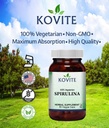 Capsules de spiruline - 90 capsules végétales - contient 450 mg de poudre de spiruline biologique - Kosher & Vegan