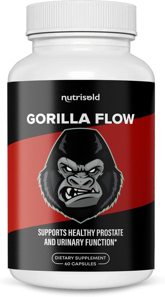Gorilla Flow - Supplément de soutien à la prostate pour la santé des hommes Réduisez le réveil de nuit à uriner