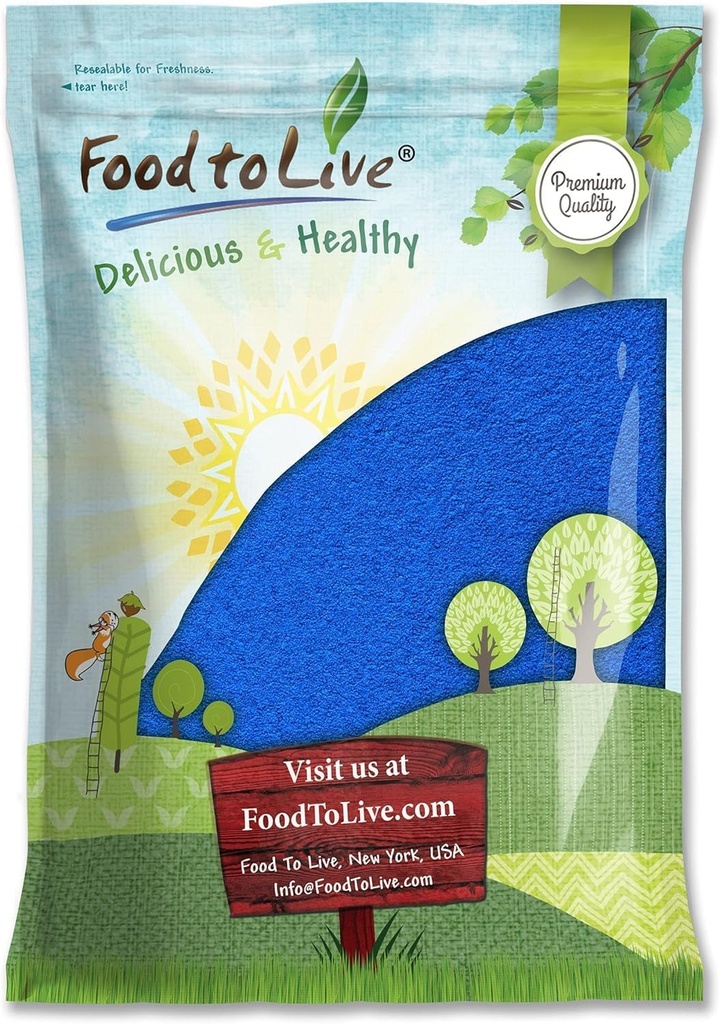 Alimentation en poudre de Spiruline Bleue vivante, 6 livres — Extrait d'algues bleues-vertes pures, casher, végétalien, non irradié, riche en phycocyanine, idéal pour les jus, smoothies, tremblements, boissons et colorant alimentaire