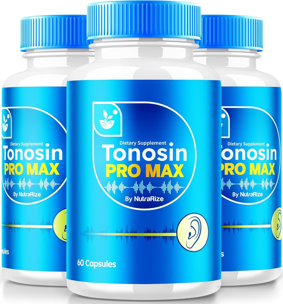 NutraRize (3 Pack) Tonosin Pro Max Capsules, Formule Santé Oreille Officielle, Supplément All-Natural pour promouvoir la Santé Oreille Intérieure, Soutien auditive Premium, TonosinProMax Critiques (180 Capsules)