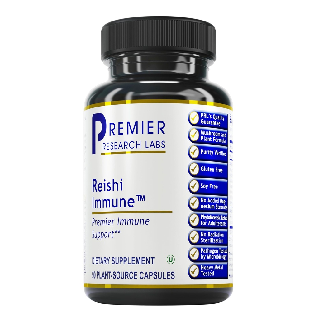 Premier Research Labs Reishi Immune Support Supplément- Reishi Mushroom Capsules, Extrait de champignons Reishi bio pour les femmes et les hommes, contient des algues rouges, curcuma, chardon de lait - 90 capsules Vegan pure