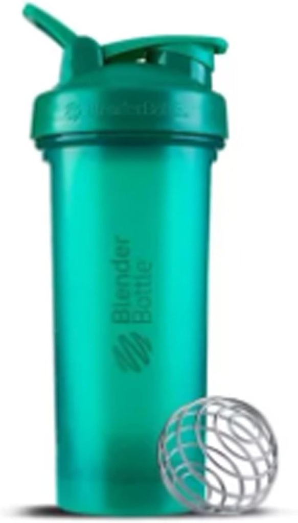 Bouteille de mélangeur de bulles avec organisateur de pilules et stockage pour ProStak en poudre de protéines, 22-Ounce, Teal