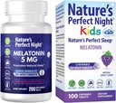 Nature's Perfect Night Bundle | Melatonin 5mg | Kids Melatonin 1mg | 200 Count | 100 Count | Sugar Free | Gluten Free | Non-GMO | Vegan