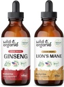Teinture de ginseng sauvage et biologique 4 fl oz & Lion's Mane Teinture 4 fl oz