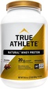 True Athlete Natural Whey Protein - Chocolate, 20g of Protein per Serving - Probiotics for Digestive Health, Hormone Free (2.5 Pound Powder)
