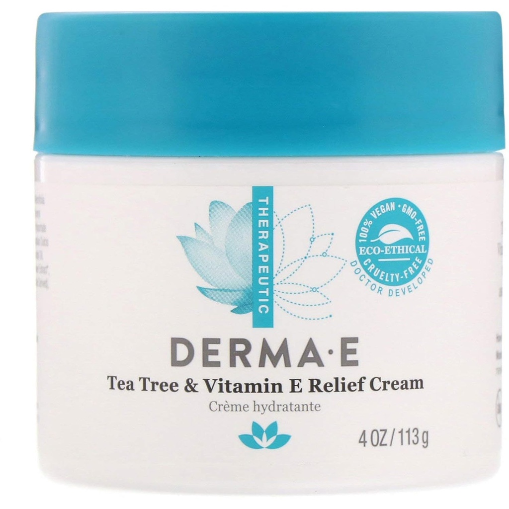 Derma E Tea Tree et Crème Relief Vitamine E, Paquet de 2