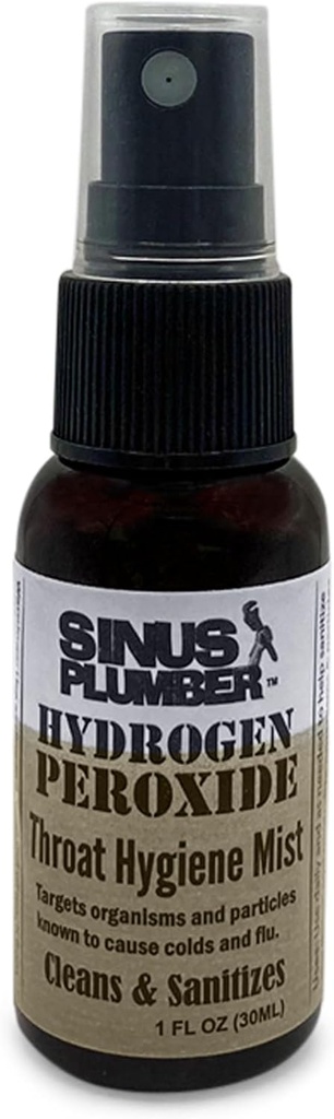 Sinus Plumber Peroxyde d'hydrogène Le spray à gorge ensanglantée nettoie, calme et protège, formule froide et de grippe