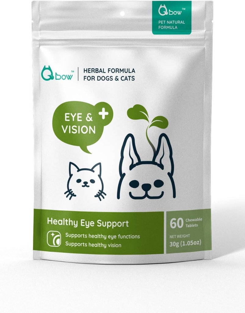 Holistic, All Natural Herbal Formula Eye and Vision Supplement for Dogs & Cats - Preserves The Health & Function of Eyes. Regulate Tear Stain, Dry Eye, & Vision Support by WellnergyPets 60ct