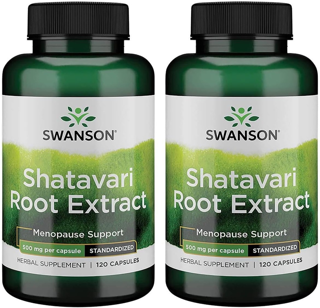 Swanson Shatavari Rejuvenator féminin ayurvédique 500 Milligrammes 120 Capsules (2 Pack)