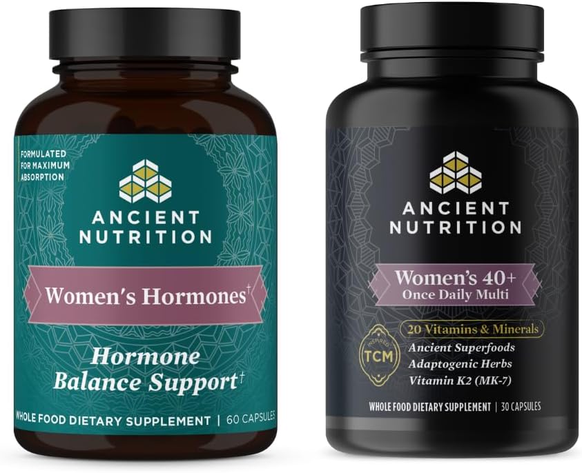 La nutrition ancienne des femmes Hormones Capsules, 60 Compte + Multivitamine pour les femmes 40+ Une fois par jour, 30 Compte