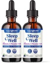 LIQUIDHEALTH Dormez bien Melatonine liquide, L-Theanine supplément Aide naturelle au sommeil, l'Asleep d'automne plus rapide, rester plus longtemps en sommeil - États-Unis Fabriqué, végétalien, sans sucre, sans médicament, non-OGM Spray de sommeil gouttes (2 Pack)