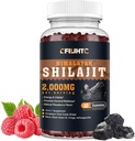 Shilajit Gummies 2000mg - Shilajit Pure Himalayan Organic pour les hommes et les femmes 85+ Trace Minerals Shilajit résine avec Ashwagandha, Maca, Huile de graines noires - Énergie, Cerveau, Immunité, Sans sucre Framboise 60ct
