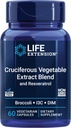 Prolongation de vie Extrait de légumes crucifères et resvératrol, Brocoli, Cabotage, resvératrol, Supports Protection cellulaire, Sans gluten, Non-OGM, Végétarien, 60 Capsules