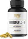 Golden After 50 NitrolFlo-9 - Supplément d'oxyde nitrique alimenté par la nature avec extrait de grenade, graines de raisin et S7® - supporte la circulation des nutriments et l'énergie optimale - 60 capsules