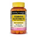 Gluconate de fer naturel Mason - soutient la formation de globules rouges, doux sur supplément de fer à l'estomac, 100 comprimés