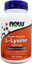 MAINTENANT Aliments suppléments, (chlorhydrate de L-Lysine) 1000 mg, double résistance, acide amino, 100 comprimés