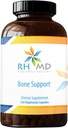 Supplément de soutien aux os RHMD Nutriments hautement absorbants Malate de calcium, magnésium, chélate de bisglycinate de zinc, vitamines D + K - Non-OGM, sans soja(120 capsules végétariennes)
