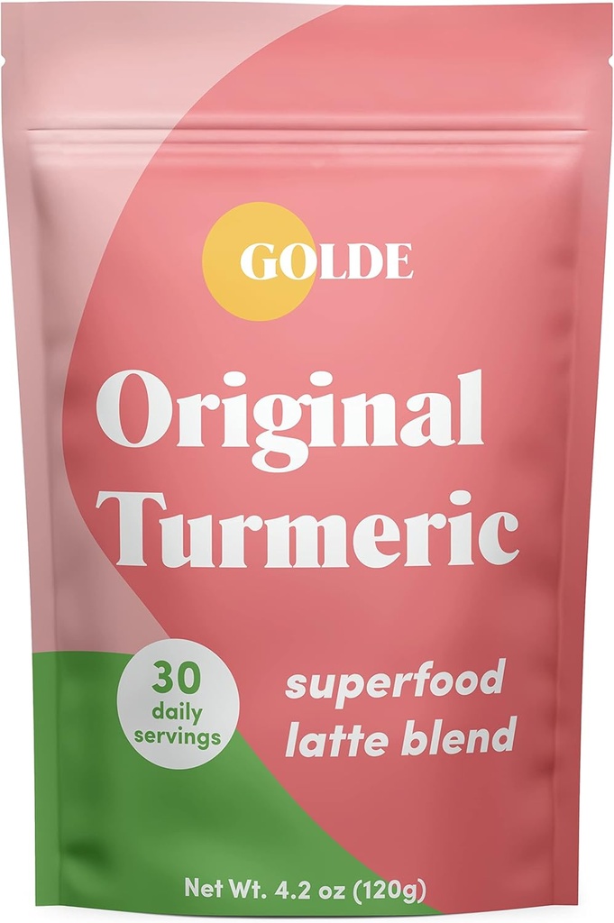 GOLDE - Superfood Latte Blend - Turcuma original - à base de plantes avec coconut, et gingembre - végétalien, kéto, sans sucre - 30 portions