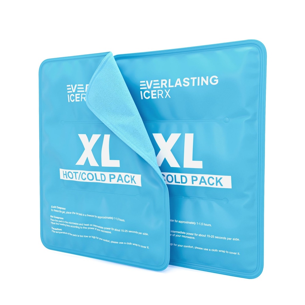 Paquet de glace réutilisable pour les blessures de 11" x 14.5" - 2 Paquet XL.