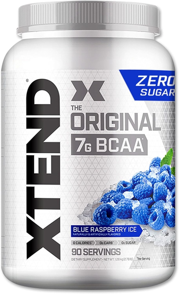 Xtend XTEND Original BCAA Poudre 7g BCAA et 2,5g L-Glutamine, sans sucre après l'entraînement Muscle récupération boisson avec acides aminés pour les hommes et les femmes, 90 portions
