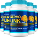 (5 Pack) NervoLink – Capsules d'assistance quotidiennes avec une formule équilibrée pour le focus, l'alerte et la netteté quotidienne, des pilules faciles à prendre pour le bien-être quotidien (300 Capsules)