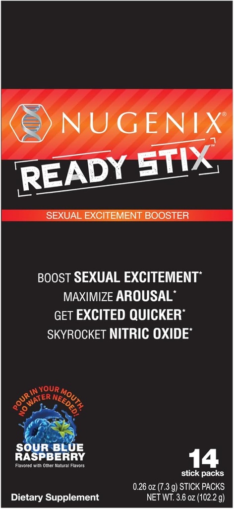 Nugenix Ready Stix - Booster d'oxyde nitrique, augmenter la vitalité et la conduite, suppléments d'oxyde nitrique pour les hommes - 14ct