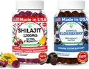 Lunakai USA Made Shilajit & Elderberry Gummies Bundle – Energy and Immune Support – Non-OGM & Delicious