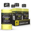 Pédialyte Sport Electrolyte boisson, hydratation rapide avec 5 électrolytes clés pour le soutien musculaire avant, pendant et après l'exercice, citron Lime, 1 Litre, paquet de 4