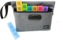 Caddy Weekly AM/PM Secure Pill Organizer Box, (7-Jours / 4-Jours-A-Jour) Voyage portable avec de grands compartiments pour les médicaments, suppléments et vitamines, 3 Digit Lock pour la sécurité