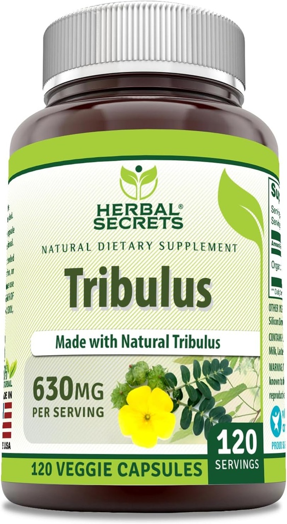 Secrets à base de plantes Tribulus 630 Mg 120 Capsules Veggie Supplément de produit non-OGM