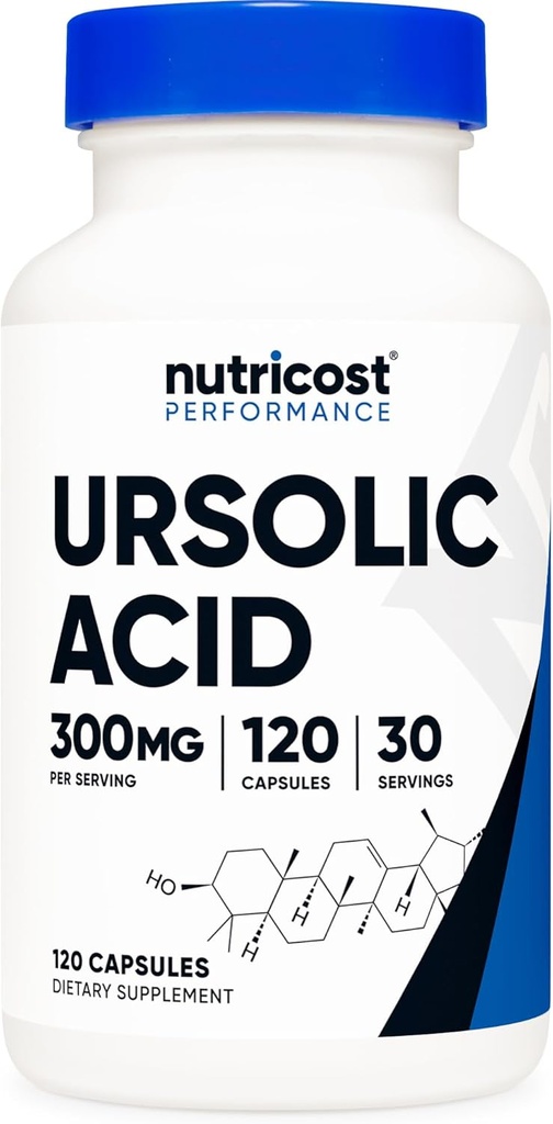 Nutricost Ursolic Acid 300mg, 120 Capsules - Vegetarian, Non GMO, Gluten Free, Soy Free
