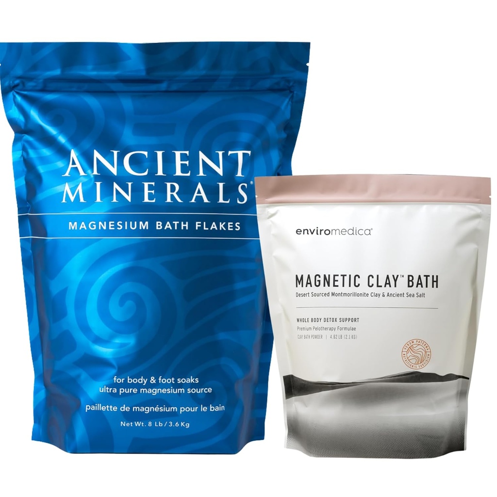 Argiles de bain de magnésium - Enviromedica Clay magnétique - Chlorure Zechstein pur véritable - Détox naturel avec poudre d'argile de sodium et de bentonite de calcium