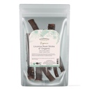 Starwest Botanicals Bâtons de racine de réglisse séchée biologique 6" - Herbe pour les mélanges de thé à feuilles molles, bonbons, et produits cuits, coupés et tamisés, casher certifié, non-OGM - 4 oz Pouch