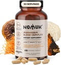 Mélange adaptogène d'extrait de champignons Lions Mane, Reishi, Cordyceps, Supplément Chaga, 60 Capsules.