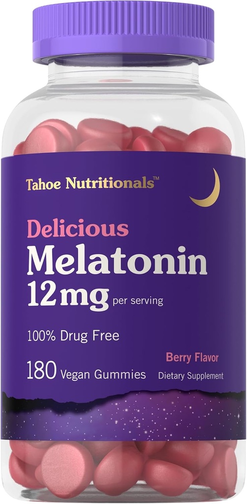 Carlyle Tahoe Nutritionals Melatonin Gummies 12mg. 180 Count.