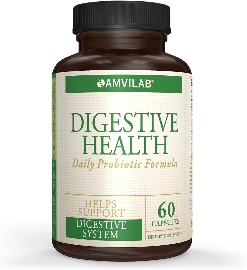 Supplément santé digestive,Daily probiotique 7 milliards d'UFC par gélule,5 souches essentielles incluant Lactobacillus GG. soutient la santé intestinale et immunitaire. 60 gélules