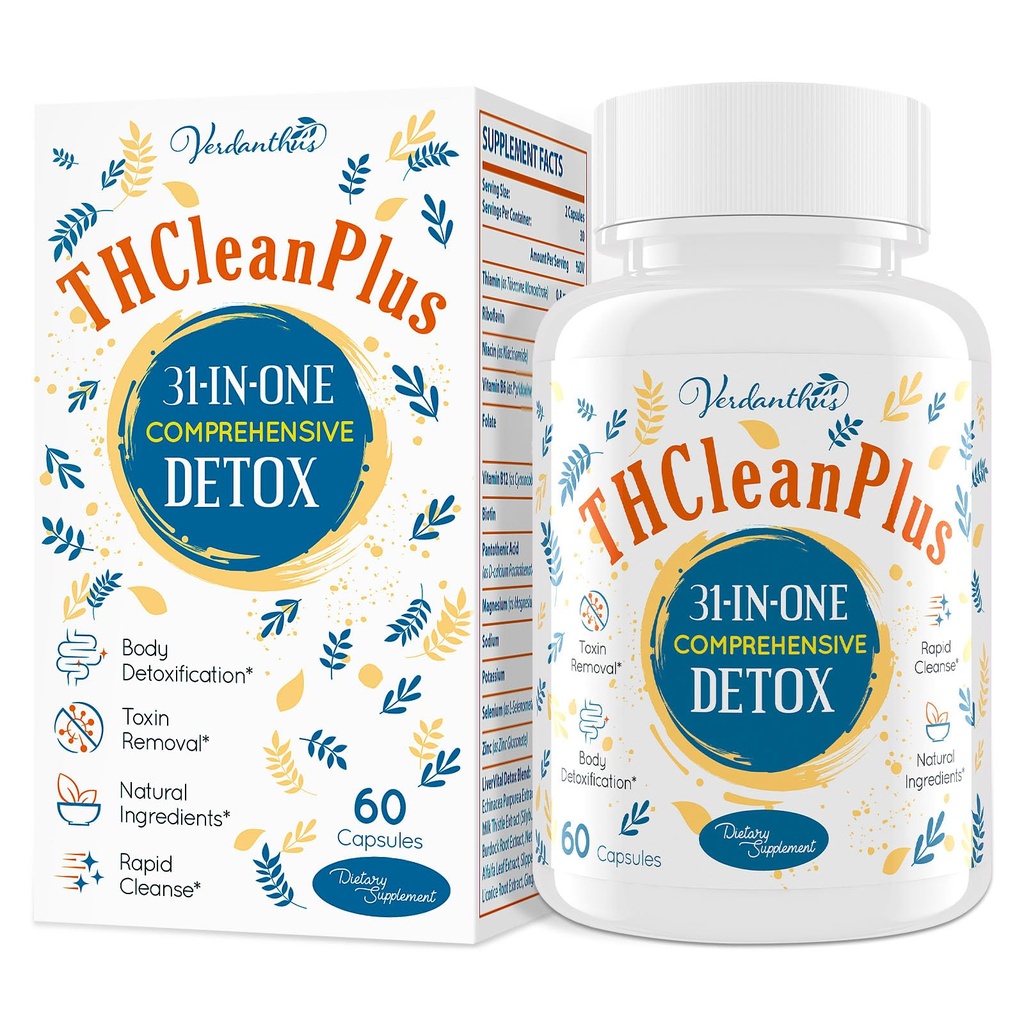 31-in-ONE Detox and Liver Cleanser, Fast Detox, Full Body Detox, Toxins Cleaner for Liver, Kidney, Natural Herbal Formula, Support Immune & Mood, Made in USA, 60 Capsules