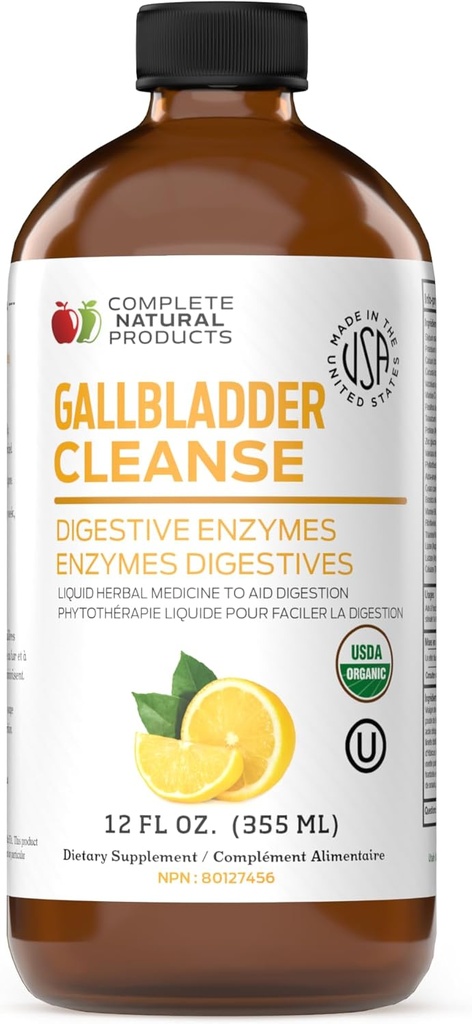 Complet naturel Gallbladder Complet - Supplément liquide pour le soutien de Gallbladder, le nettoyage du foie et la santé digestive avec vinaigre de cidre de pomme, curcuma, betterave, enzymes digestives, chardon de lait - 12oz