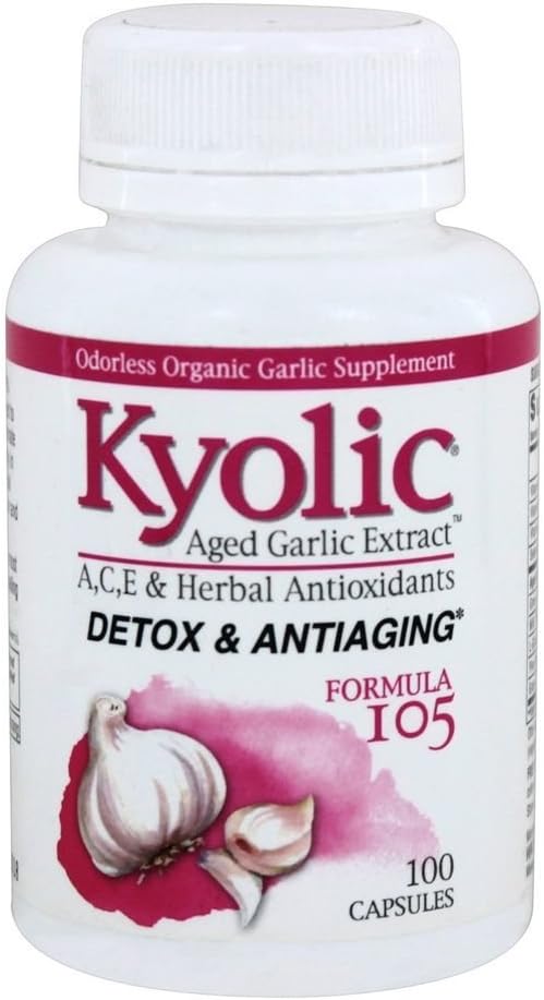 Extrait d'ail kyolique vieilli Formule 105, Detox et anti-âge, 100 capsules (paquetage mai Vary)