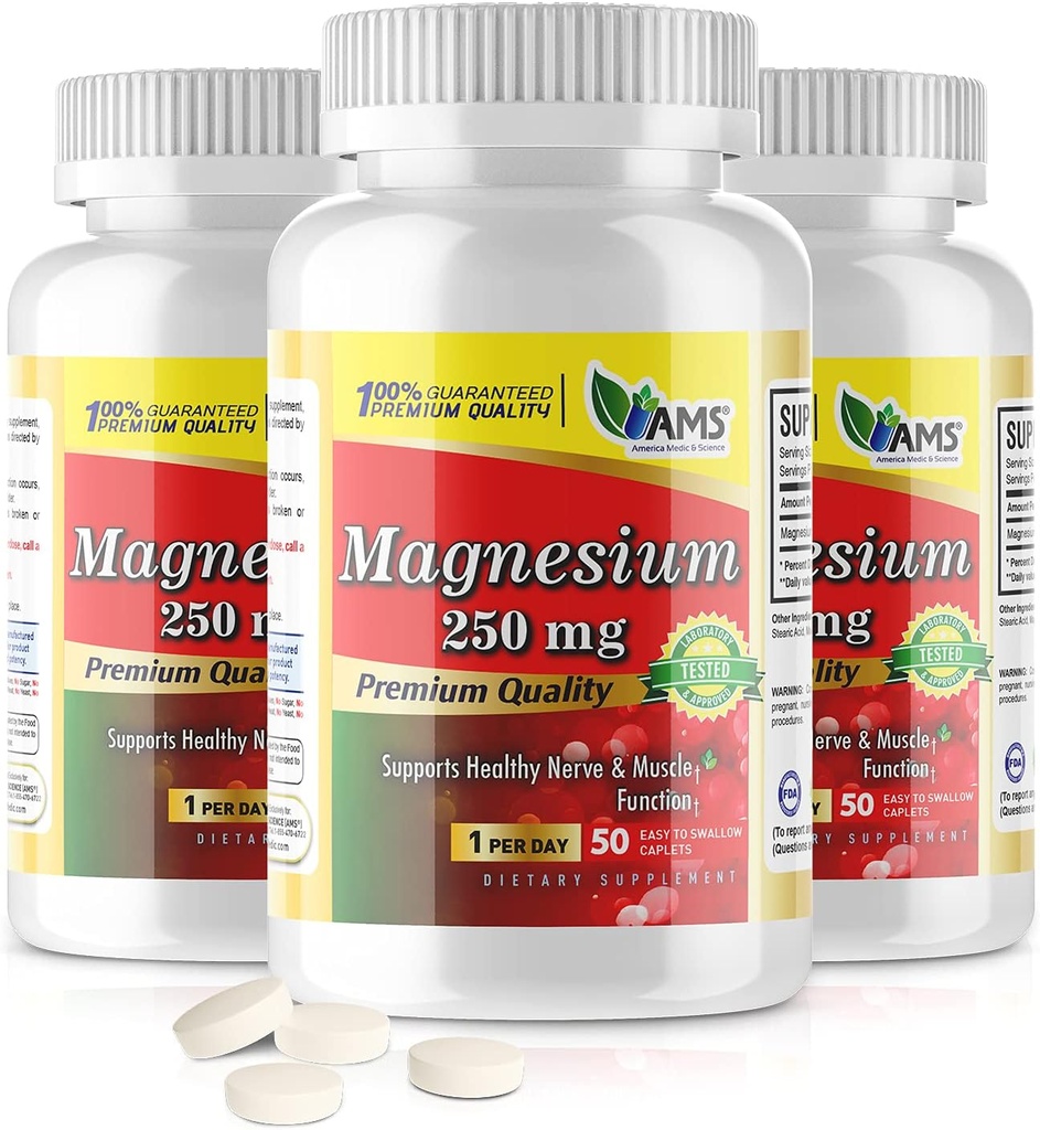 America Medic & Science Magnésium 250 mg (150 Caplets)