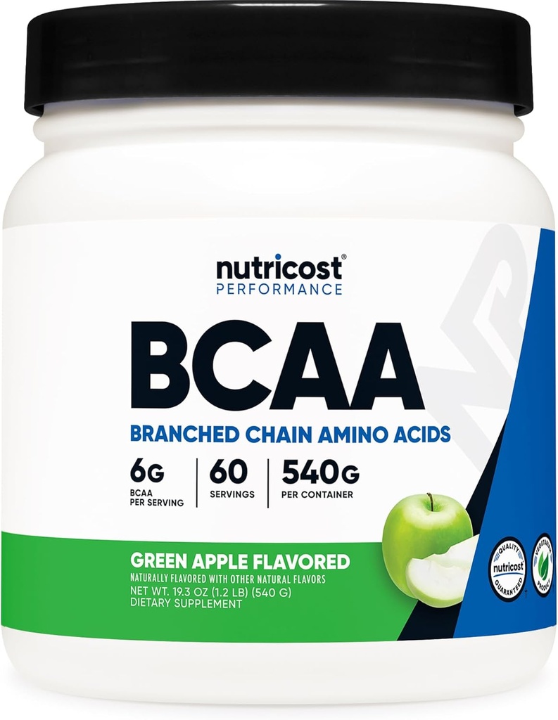 Nutricost BCAA Powder 2:1:1 (Green Apple, 60 Servings)